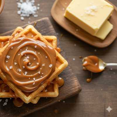 Wafle z nutą karmelu i solonego masła